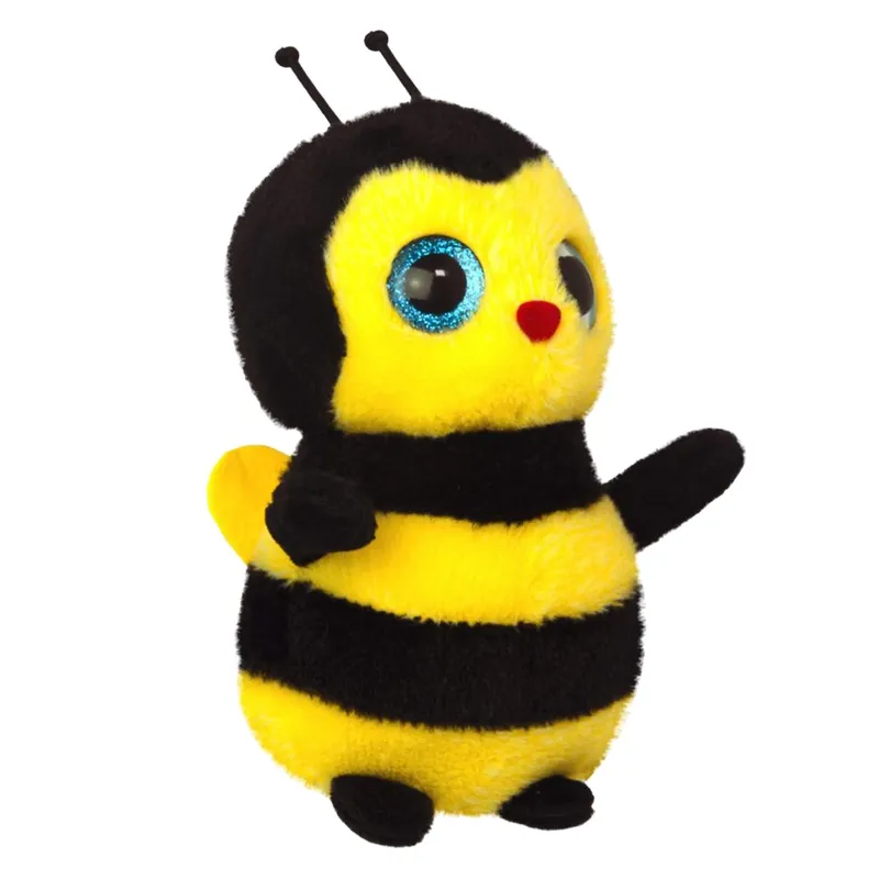 Pluche bijen knuffel - pluche - geel zwart - 17 cm Must-Have