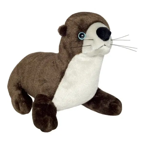 Exclusieve Aanbieding Pluche rivierotter knuffel - bruin/wit - 33 cm - pluche
