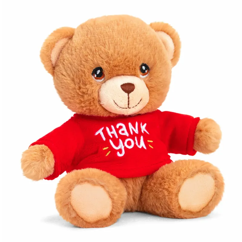 Keel Toys beer knuffel - pluche - rood shirt - 14 cm Dagaanbieding
