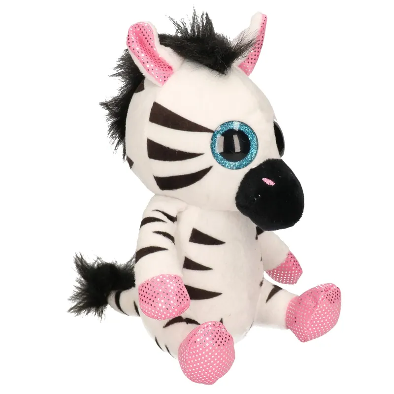 Beste Prijs Pluche zebra knuffel - zwart/wit - 20 cm - zittend