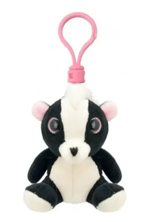 Lage Kosten Pluche stinkdier sleutelhanger - zwart/wit - 9 cm