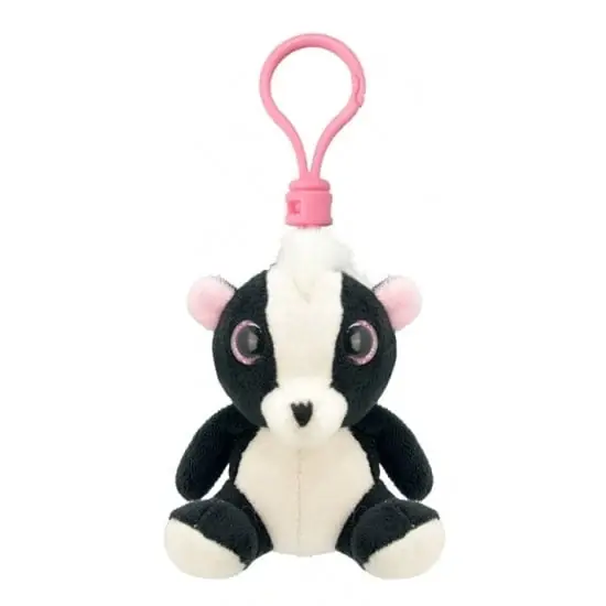 Lage Kosten Pluche stinkdier sleutelhanger - zwart/wit - 9 cm