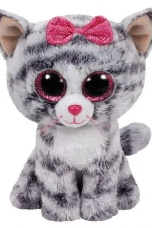 Dagaanbieding Ty Beanie Boo's Kiki - pluche - grijs - kat knuffel - 15 cm