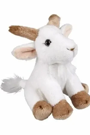 Betaalbaar Ravensden geitje knuffel - pluche - wit - 15 cm - boerderij dier