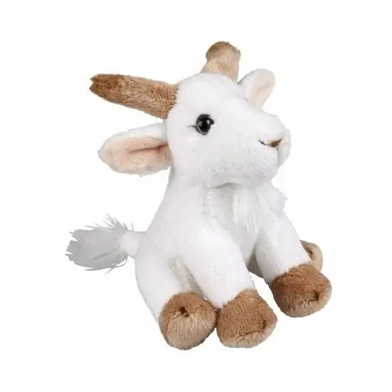Betaalbaar Ravensden geitje knuffel - pluche - wit - 15 cm - boerderij dier