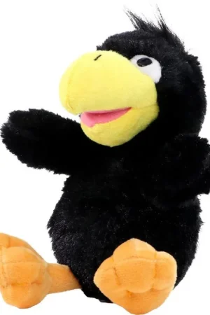Betaalbaar MBW pluche kraai/raaf - knuffel - 21 cm - vogel knuffel
