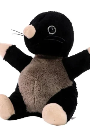 Pluche mol knuffel - zwart - 14 cm - tuindier Premium