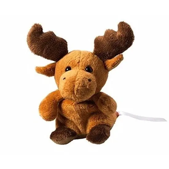 Alleen Vandaag MBW eland knuffel - pluche - 14 cm - bruin - dierenknuffel