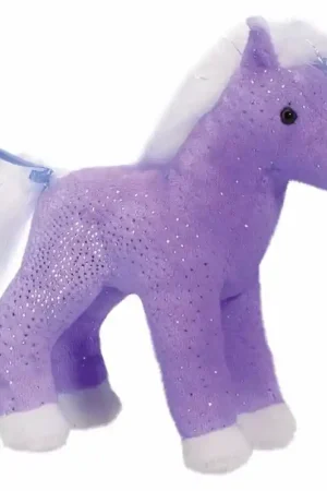 Must-Have Pluche paard paars met glitters - knuffel - 18 cm