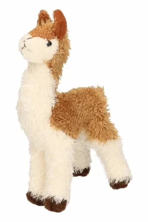 Bestel Nu Pluche knuffel lama bruin/wit - klein - 18 cm
