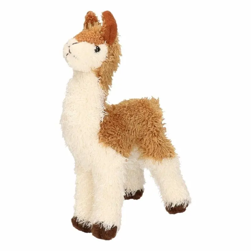 Bestel Nu Pluche knuffel lama bruin/wit - klein - 18 cm