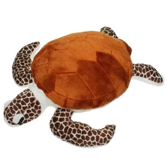 Pluche zeeschildpad knuffel - bruin - zacht - 43 cm Exclusieve Aanbieding