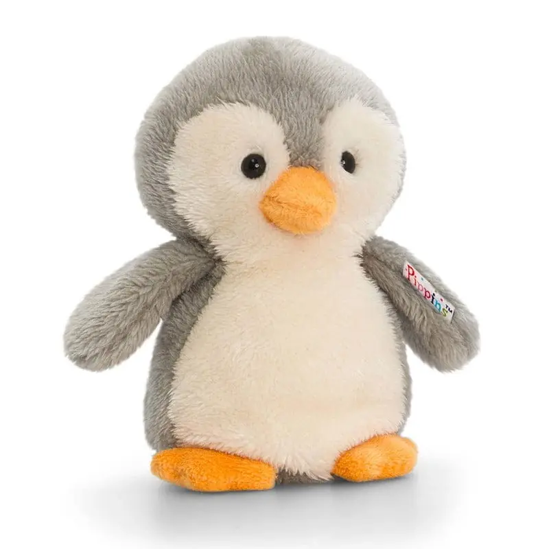 Populair Pinguin knuffel - pluche - grijs/wit - 14 cm