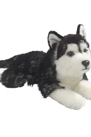 Snelle Levering Carl Dick husky knuffel - pluche - liggend - 32 cm