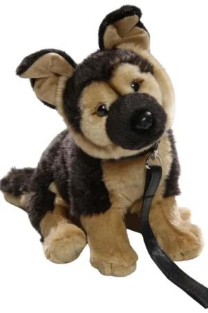 Direct Verzonden CarlDick Duitse herdershond knuffel - pluche - 25 cm - aan riem