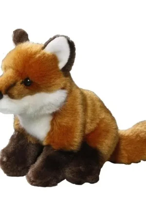 Pluche zittende vos knuffel - 17 cm - knuffelvos Aanbieding