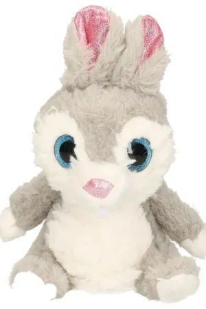 Wild Planet knuffel konijn - grijs - pluche - 24 cm Lage Kosten