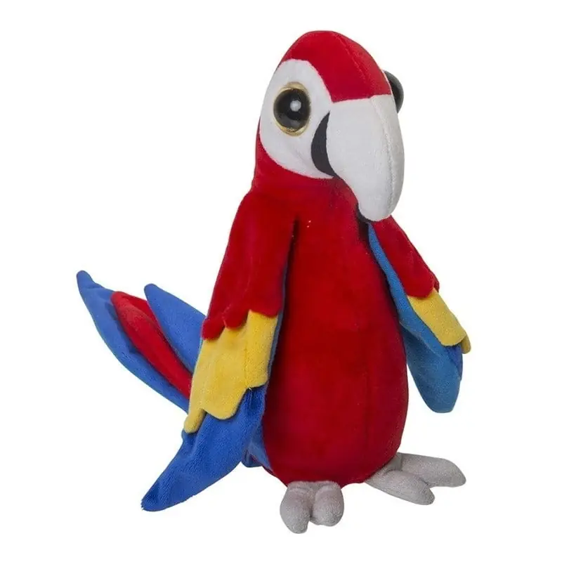 Lage Prijs Nature Planet papegaai knuffel - pluche - rood - 25 cm - vogel