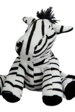 Korting MBW pluche zebra - zacht polyester - 19 cm - wasbaar