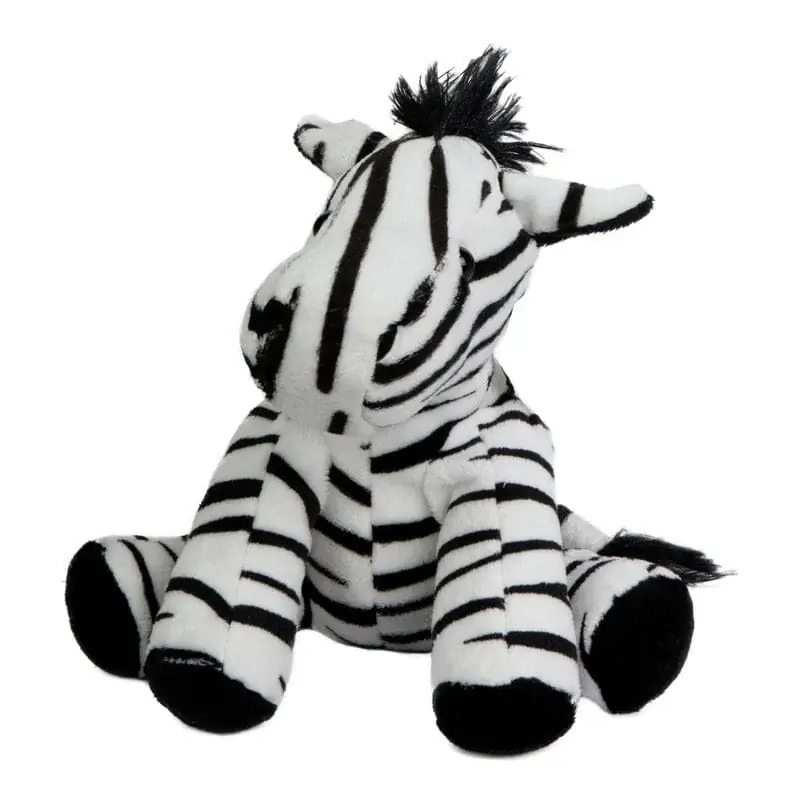 Korting MBW pluche zebra - zacht polyester - 19 cm - wasbaar