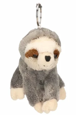 Seizoensaanbieding Ravensden luiaard knuffel sleutelhanger - pluche - 10 cm
