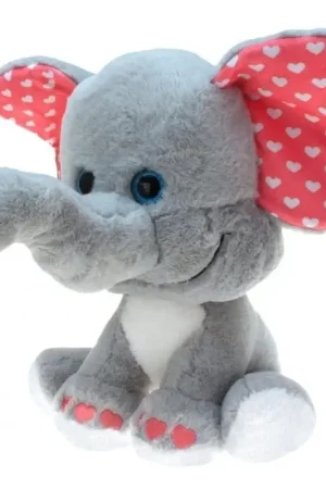 Pluche olifant knuffel - hartjes - 30 cm - hanger Laatste Kans