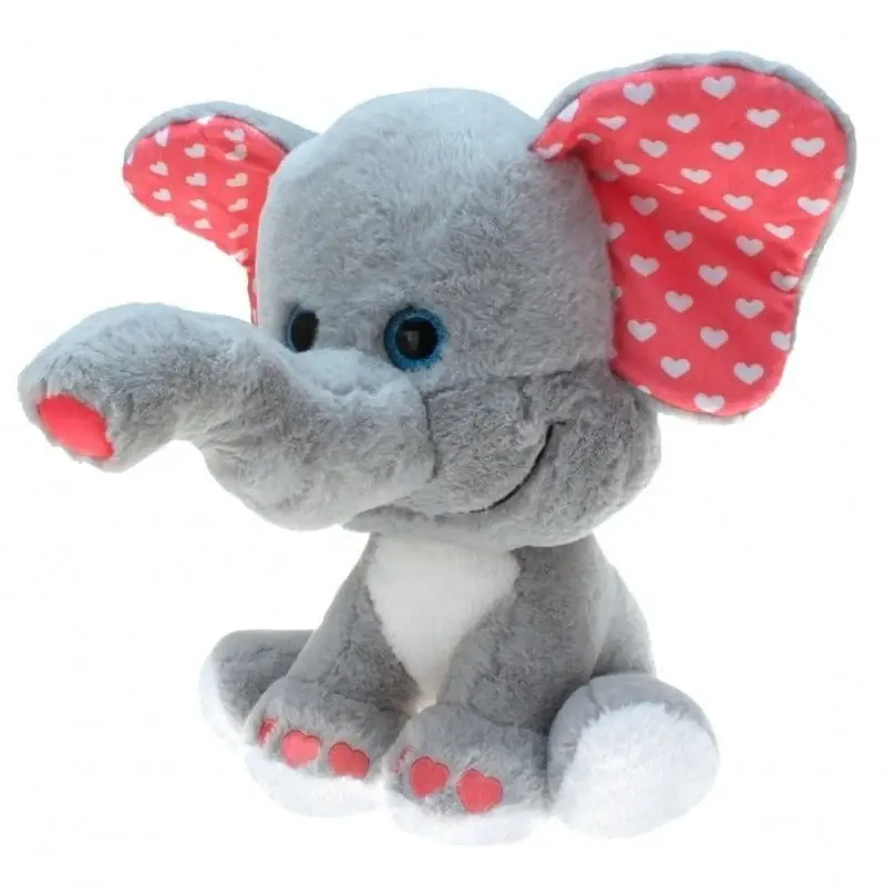 Pluche olifant knuffel - hartjes - 30 cm - hanger Laatste Kans