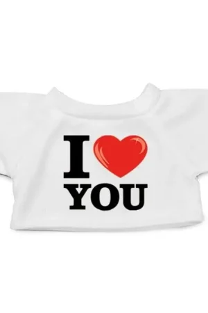 Clothies knuffel t-shirt wit - I love you - maat M Exclusieve Aanbieding