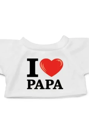 Beperkte Voorraad Clothies knuffelkleding I love papa t-shirt - wit - M