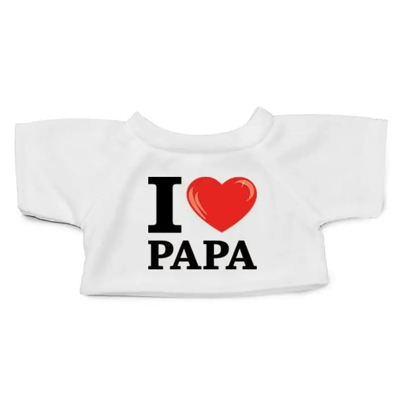 Beperkte Voorraad Clothies knuffelkleding I love papa t-shirt - wit - M
