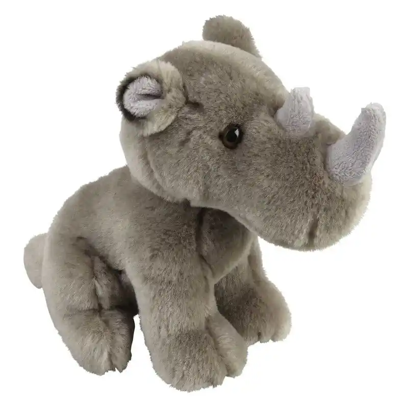 Pluche neushoorn knuffel - 18 cm - wilde dieren - cadeau Shop Nu