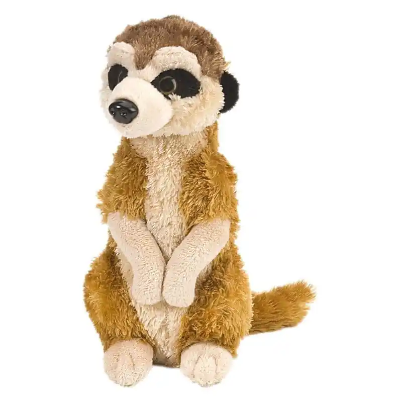 Wild Republic stokstaartje knuffel - pluche - 20 cm - safari dier - bruin - dierenknuffel Speciale Aanbieding