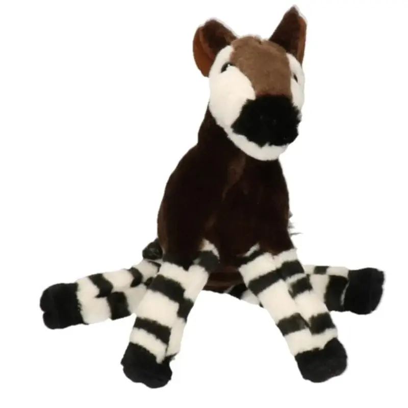 Okapi knuffel - pluche - 18 cm - bruin - Afrikaanse dieren - speelgoed Alleen Vandaag