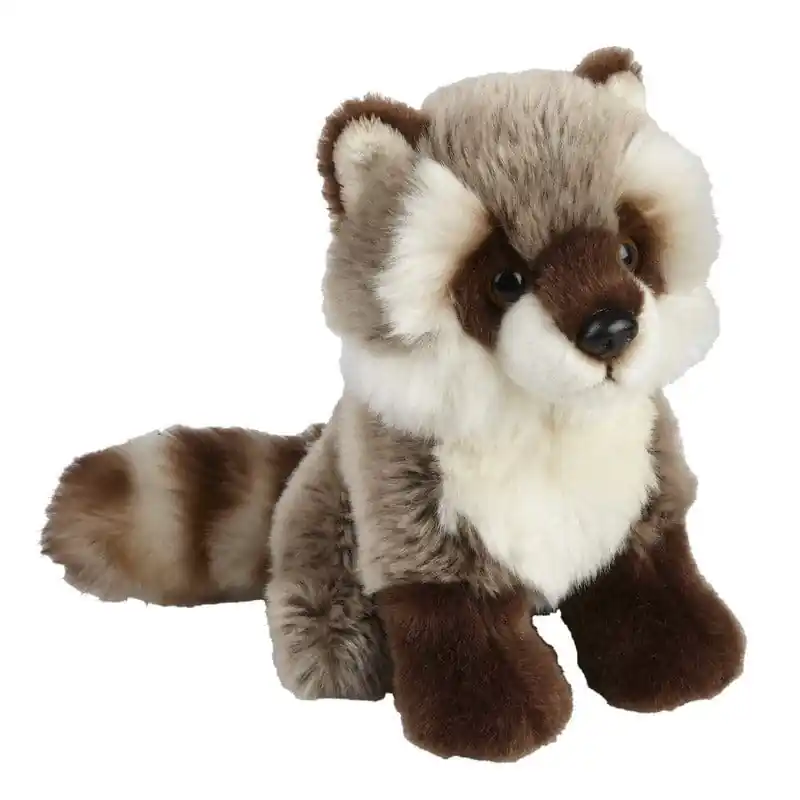 Ravensden wasbeer knuffel - grijs pluche - 18 cm Op = Op