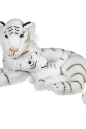 Wild Republic witte tijger met jong knuffel - pluche - 38 cm - dierenknuffel Aanbieding