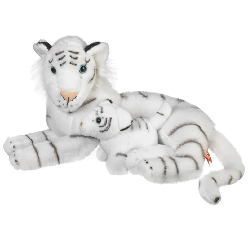 Wild Republic witte tijger met jong knuffel - pluche - 38 cm - dierenknuffel Aanbieding