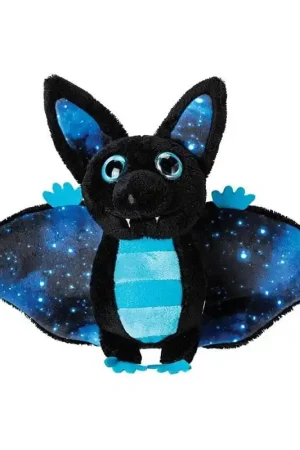 Aanbieding Vleermuis knuffel - pluche - blauw/zwart - 17 cm - glow in the dark