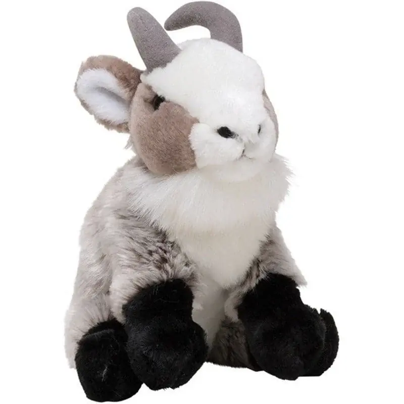 Hoge Kwaliteit Nature Planet geiten knuffel - grijs - pluche - 18 cm