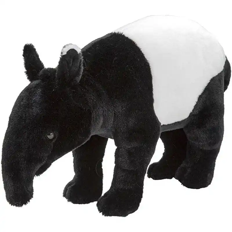 Nature Planet tapir knuffel - pluche - zwart/wit - 26 cm Meest Verkocht