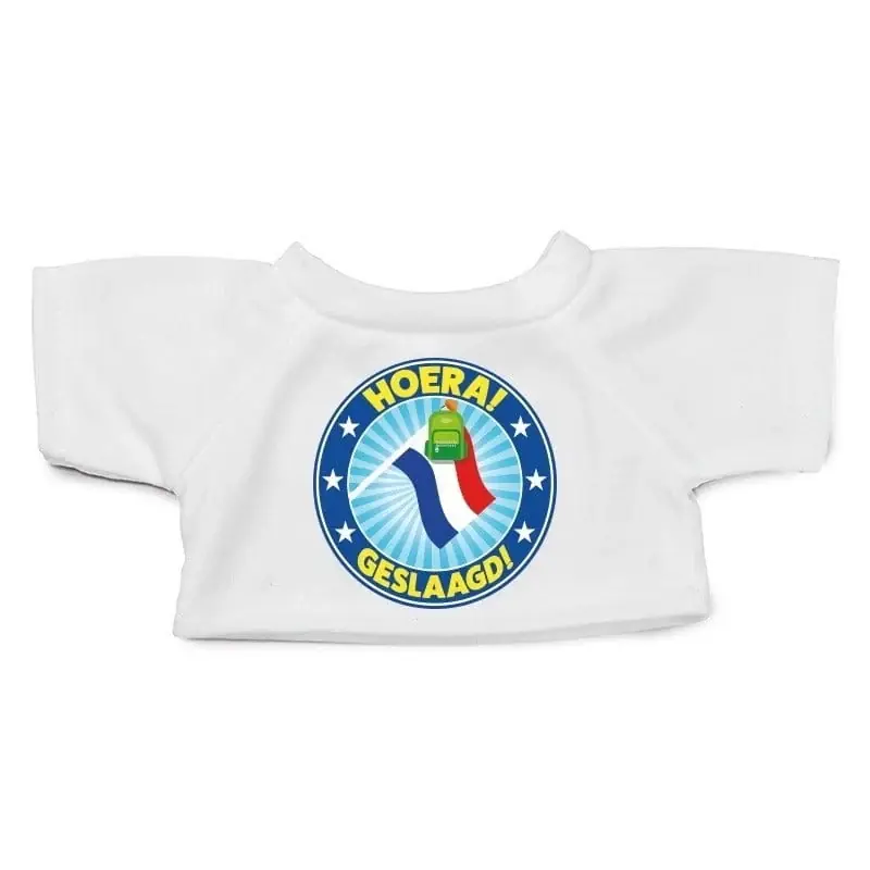 Knuffel kleding Geslaagd! - wit shirt - maat M - Clothies Exclusieve Aanbieding