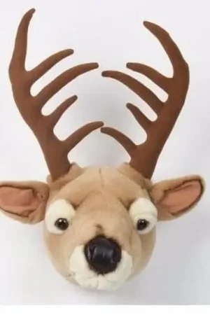 Gratis Retour Pluche hert dierenhoofd knuffel 35 cm voor de muur