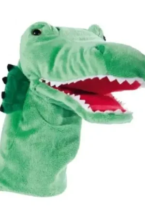 Handpop krokodil - pluche - groen - 33 cm - handmarionet Dagaanbieding