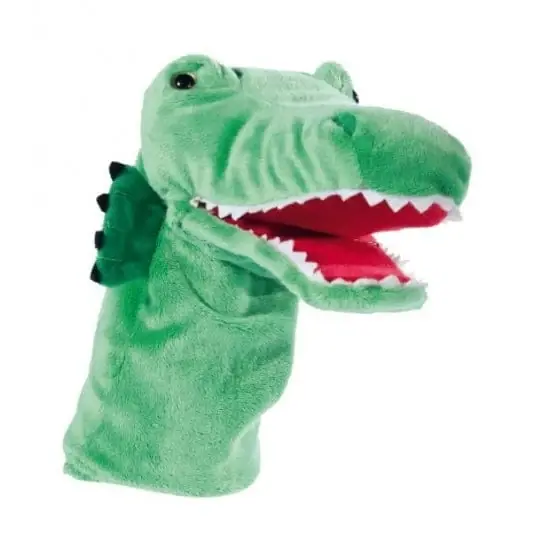 Handpop krokodil - pluche - groen - 33 cm - handmarionet Dagaanbieding