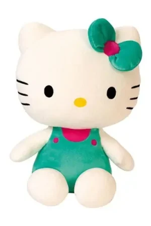 Gecertificeerd Hello Kitty pluche knuffel groen - 50 cm - zacht cadeau