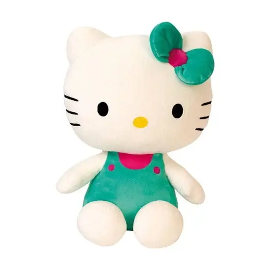 Gecertificeerd Hello Kitty pluche knuffel groen - 50 cm - zacht cadeau