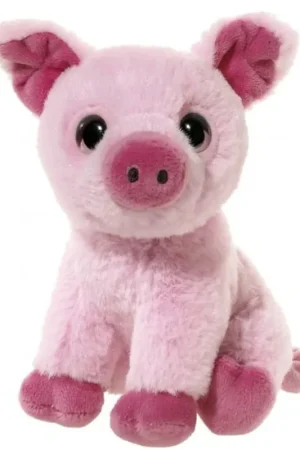 Op = Op Roze varken knuffel - pluche - 14 cm - biggetje
