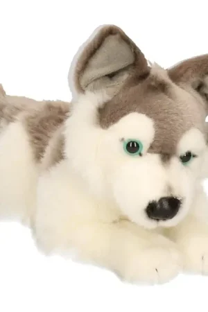 Gecertificeerd Carl Dick husky knuffel - pluche hond - liggend - 30 cm