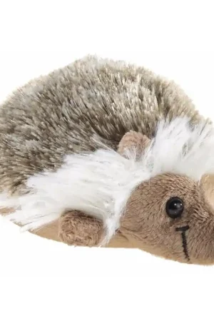 Pluche egel knuffel - liggend - 12 cm - dierenknuffel Finale Uitverkoop