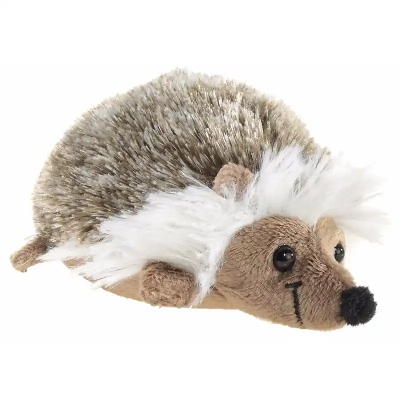 Pluche egel knuffel - liggend - 12 cm - dierenknuffel Finale Uitverkoop