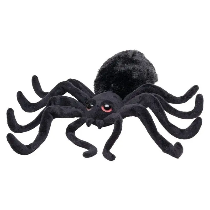Hete Deal Knuffel spin - pluche - 40 cm - zwart - Halloween knuffel